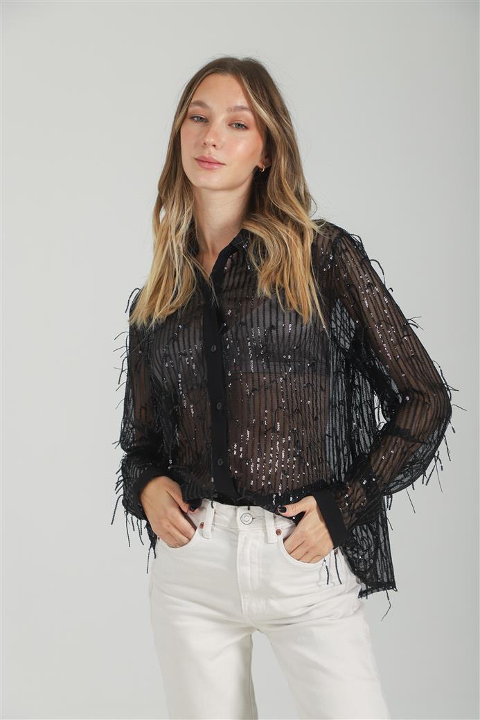 Camisa Valquiria Flecos Lentejuelas